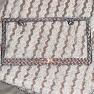 Swarovski crystal license plate frame with screw caps